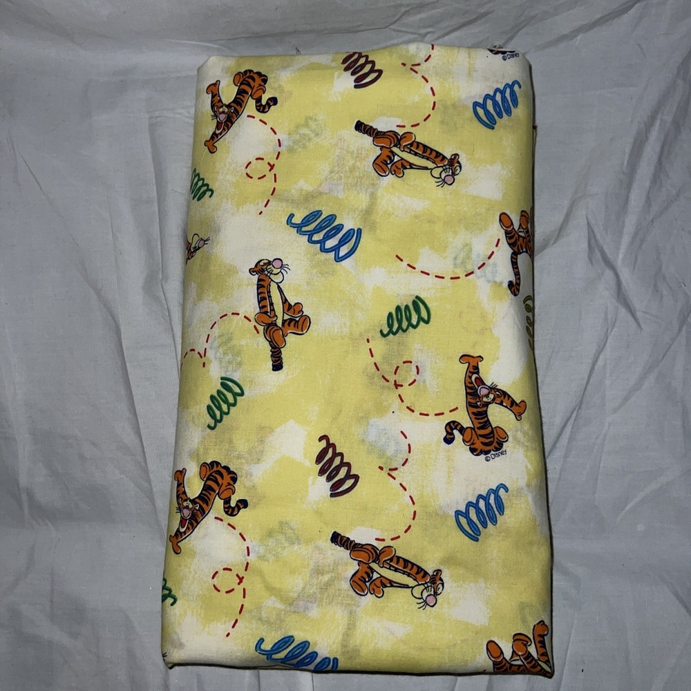 Vintage Tigger Bounce Spring Disney Winnie The Pooh Fabric Nearly 3 Yards Yellow